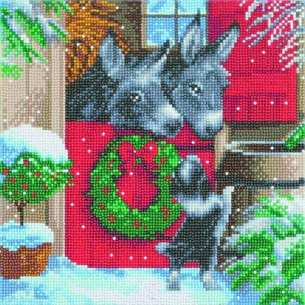 Diamond Painting Crystal Art -Yuletide stable - 30x30 cm - full painting