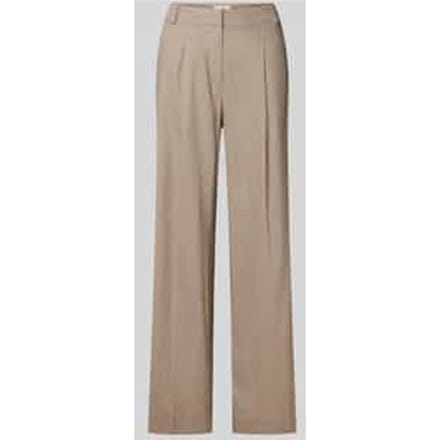 Wide leg linnen broek met bandplooien, model 'Cristiana'