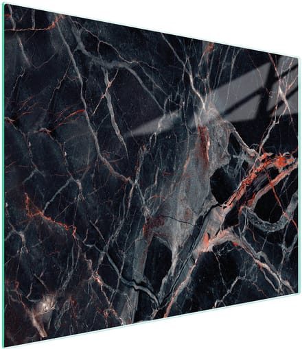 TMK ArtDeko Serie - Snijplank van Glas - 52x30 cm - Marmer Ontwerp - Hittebestendig