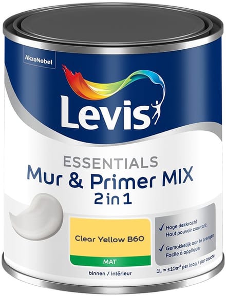 Levis - Essentials Mur & Primer Mix - Clear Yellow B60 - Mengverf - 1 L