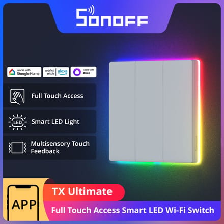 SONOFF T5 US WiFi slimme wandschakelaar IR-afstandsbediening Full Touch Access LED-licht Multi-sensorische eWeLink-stembediening via Alexa Google
