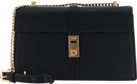 DKNY Leren Schoudertas Alora Flap Shoulder Bag Blk / Gold Zwart