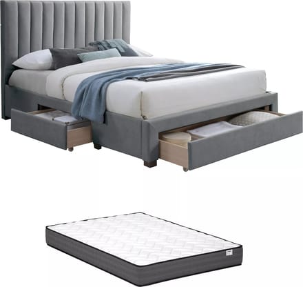 Vente-unique Bedframe stof beige 160 x 200 cm