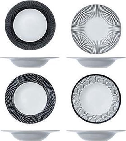 Cosy&Trendy Geo Black pastabord Ø 27,5 cm- Set-4