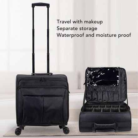 Grote Make-up Trolley Reiskoffer met Wielen en Verdelers