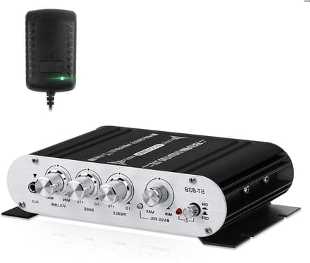 RFWR® Draagbare 12V Hifi Versterker met Voeding voor Thuis en Auto