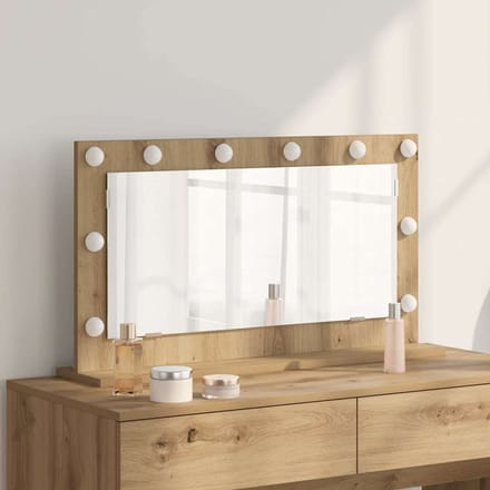 vidaXL - Make-up - Spiegel - Artisan - Eiken - 80 - x - 45 - x - 18 - cm - Rechthoekig