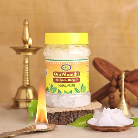 Cycle Pure Om Shanthi Bhimseni Kamfer Tabletten 100g Pak Voor Puja Meditatie Diffusers En Langdurige Goddelijke Aroma Ervaring yellow