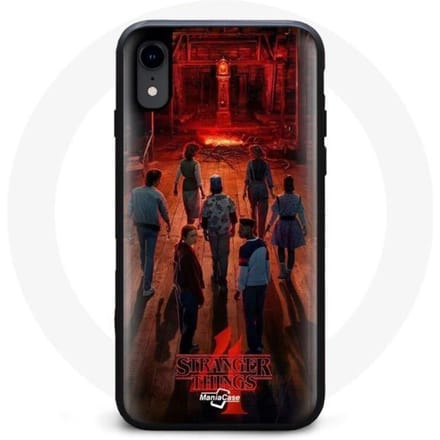 Coque pour Iphone XR - MANIACASE - Stranger Things - Souple - Noir - Fan Art Saison 4