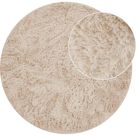 Hoogpolig tapijt Silvana crème 160 cm rond