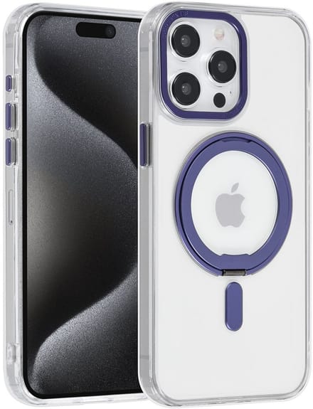 UNIQ Accessory Back Cover - Apple iPhone 15 Pro Max - Transparant - Schokabsorberend met MagSafe Ringstand