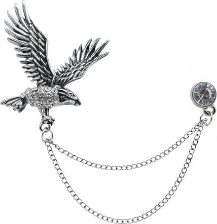Fako Bijoux® - Broche - Adelaar - Kristal - 35x40mm - Zilverkleurig