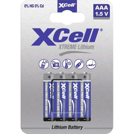 XCell XTREME FR03/L92 AAA batterij (potlood) Lithium 1.5 V 4 stuk(s)