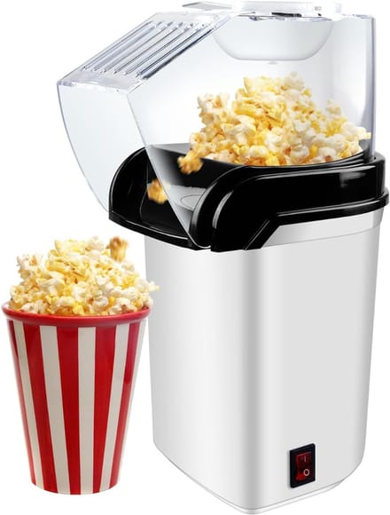 QIN® Popcornmachine - Popcornmaker - Princess Popcornmachine - Wit - 17cm x 13cm x 25cm