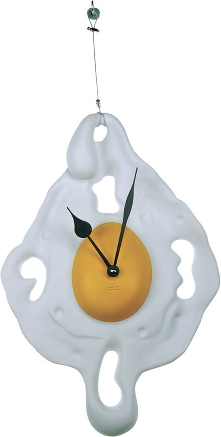 Antartidee - klok - spiegelei - surrealistisch - polystone - wit - geel - italiaans design - handwerk