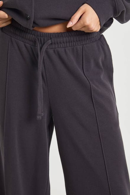 boohoo Dames Geribbeld Cardigan Trainingspak | Charcoal | Maat: XS