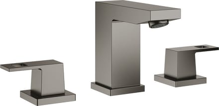 Grohe Eurocube 3-gats wastafelkraan met waste brushed hard graphite