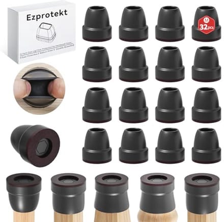 Siliconen vloerbeschermers voor stoelpoten 21-25 mm - set van 32 stuks