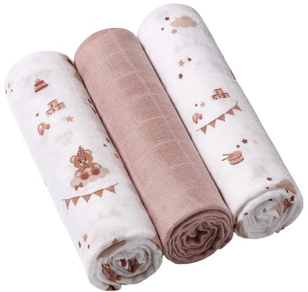 Baby Ono Bamboo Teddy Beige 3 Stuks Hydrofiel Luiers