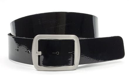Dames riem zwart - Lakleren riem 4cm met zilverkleurige gesp - Lak leer - Lak riem - Chique - Maat 85