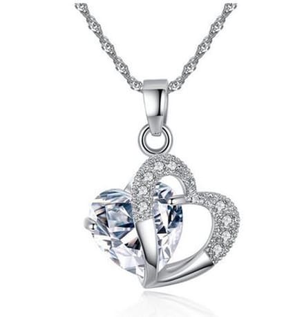 Ilènne - Ketting met hartje - Crystal - platinum plated - Austrian Crystal
