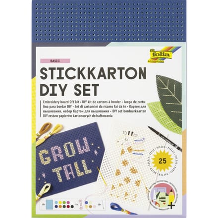Folia borduurkarton set - creatieve borduurkit 25-delig multicolor.