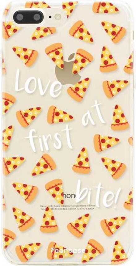 Fooncase Hoesje Geschikt voor iPhone 8 Plus - Shockproof Case - Back Cover / Soft Case - Pizza