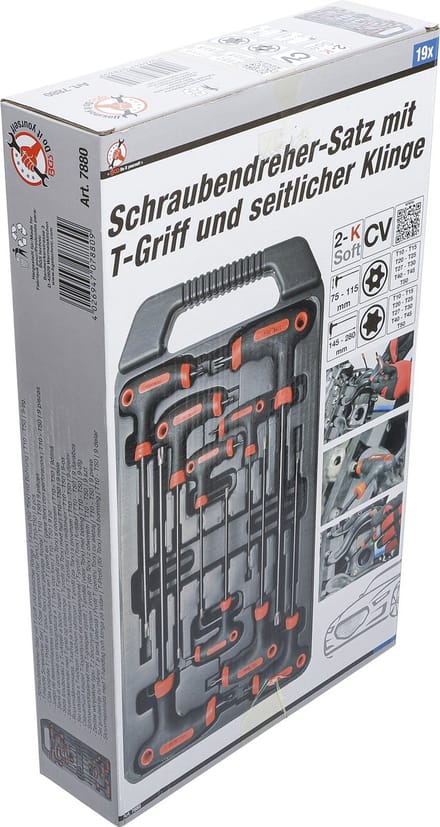 BGS Schroevendraaierset met T-greep Torx met boring T10 - T50 9 delig