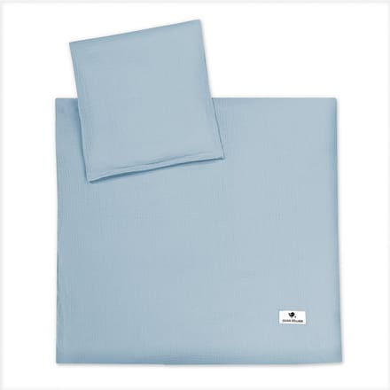 Julius Zöllner babybeddengoed mousseline - denim, maat 80x80 + 35x40 cm