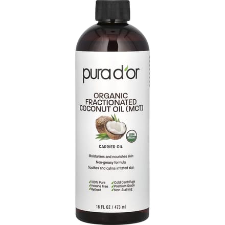 Pura D'Or, Organic Coconut Oil (Mct), 473Ml (16Fl Oz) white