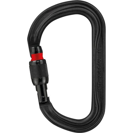 PETZL VULCAN SCREW-LOCK BLACK – High-strength asymmetrische karabiner 45 KN