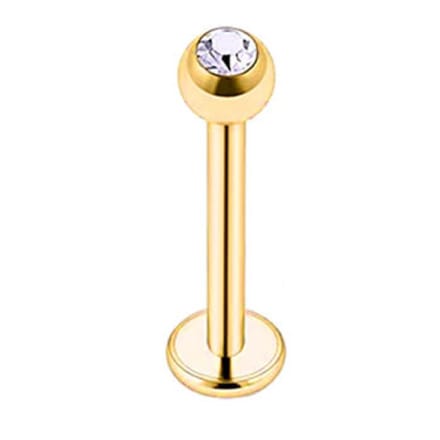 Goud Met Steentje - Tragus / Helix / Labret Piercing