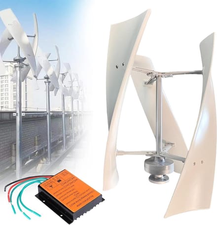 Verticale Windturbine - Energie Generator - Stroom Opwekken - 360 Graden Windvang - 20000W Vermogen - Wit