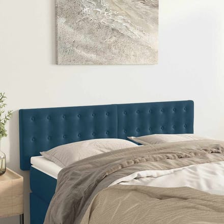 vidaXL - Hoofdborden - 144x5x78/88 - cm - fluweel - donkerblauw