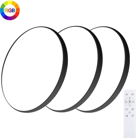 Oraymin 3x RGB Plafondlamp - LED Verlichting - Afstandsbediening - 24W - Ø30cm
