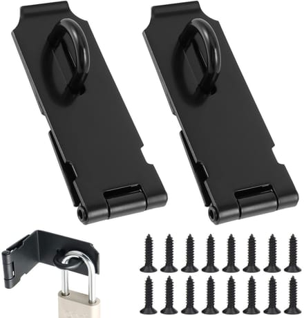 Dailygoody - Hangslot Hasp - Veiligheid Hasp Deurslot - Zwart