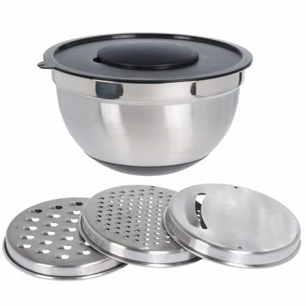 Cookinglife Mengkom RVS + 3 Raspen - 25.5 x 14 cm