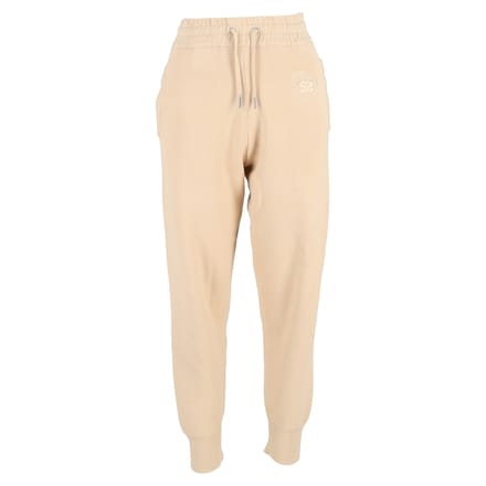 Sandro Paris joggingbroek met geborduurd logo in nude katoen