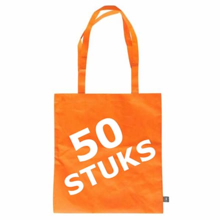 50 stuks - Sterke Draagtas - RPET Non Woven - Oranje