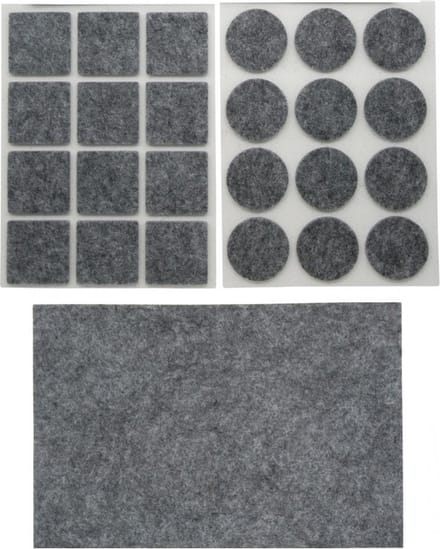 Benson Meubelvilt - 50x stuks - grijs - vilt - 3 formaten - anti kras vilt