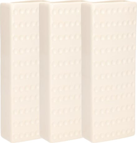 Gerimport Waterverdamper - 3x - keramiek - 400 ml - radiatorbak - wit - 7,4 x 18,6 cm