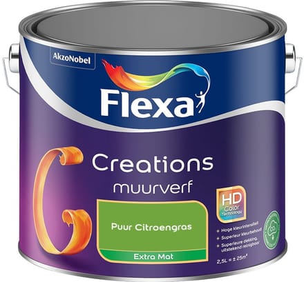 Flexa - Creations Muurverf Extra Mat - Puur Citroengras - Mengverf - 2,5 L