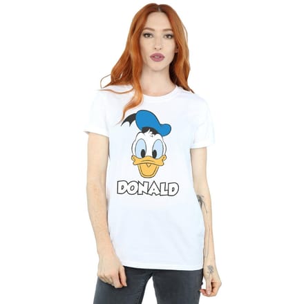Disney Dames/Dames Donald Duck Gezicht Katoenen T-Shirt (Wit)