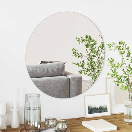 vidaXL - Wandspiegel - Rond - Ø - 60 - cm - gehard - glas
