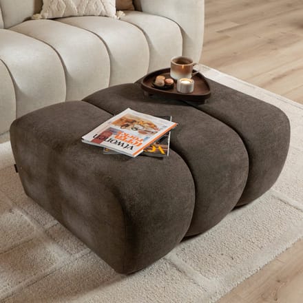 Bronx71® Hocker Luca chenille bruin
