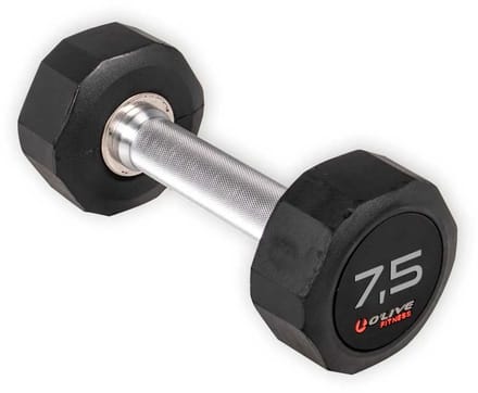 Olive Rubber Pro-style 7.5kg Dumbbell Zilver 7.5 kg