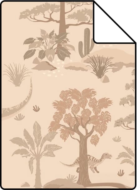 Proefstaal ESTAhome behang dinosaurussen beige - 26.5 x 21 cm - 131659-S