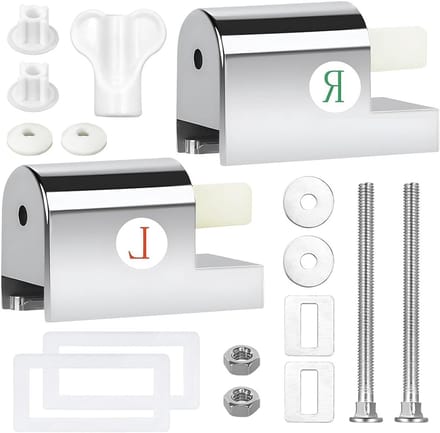 Universele softclose wc-brilbevestiging van roestvrij staal - 2 stuks
