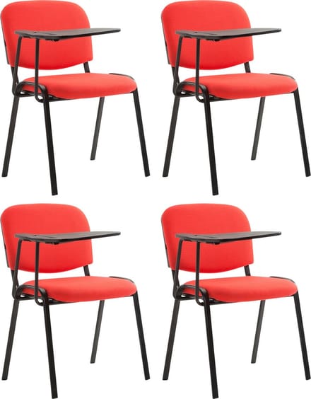 CLP Ken Set van 4 stoelen - Met klaptafel - Stof rood