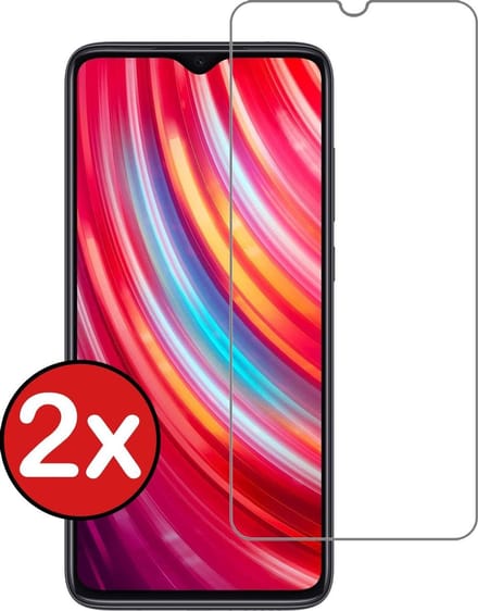 Screenprotector - 2 Stuks - Geschikt voor Xiaomi Redmi Note 8 Pro - Extra Sterk - Beschermglas - Gehard Glas - Tempered Glass - Screen Protector